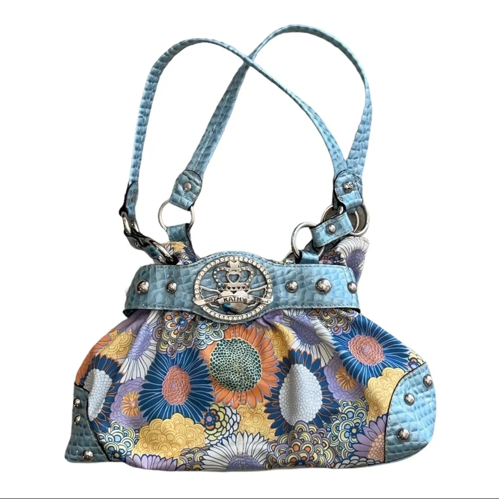 Kathy Van Zeeland Multi color Floral Handbag